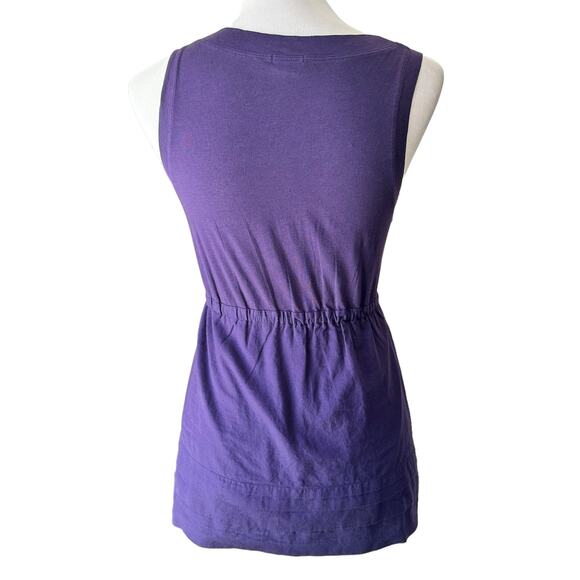 Theory Drawstring Waist Relaxed Layered Tank Top EUC Mixed Media - Picture 3 of 12